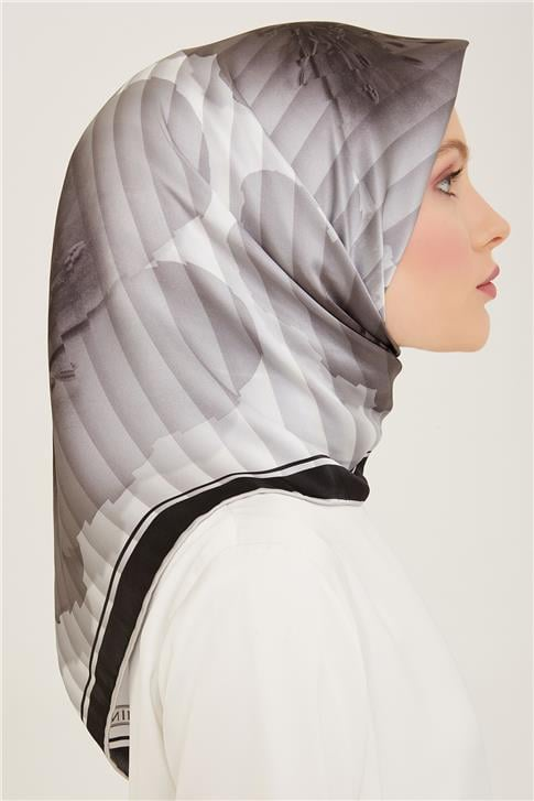 Armine Çiçek Desenli Twill İpek Eşarp 24Ya9100 87 07