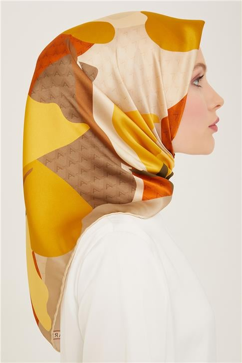 Armine Çiçek Desenli Twill İpek Eşarp 24Ya9119 14 07