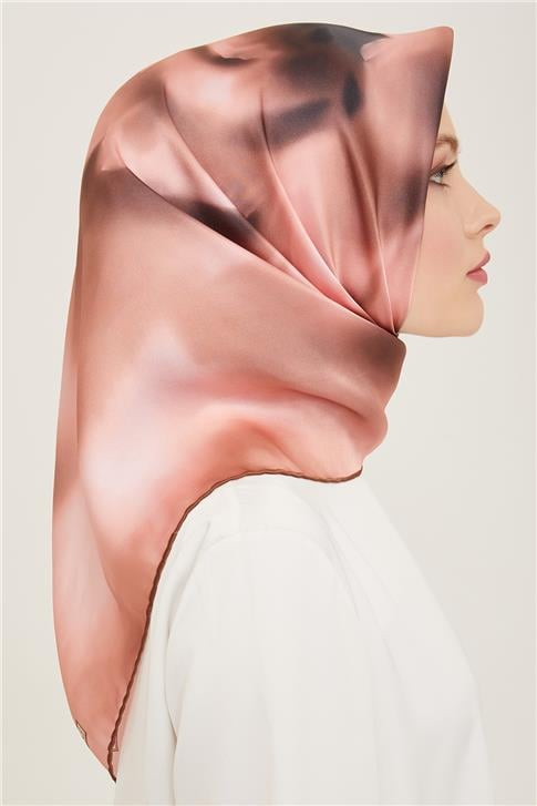 Armine Çiçek Desenli Twill İpek Eşarp 24Ya9124 82 57