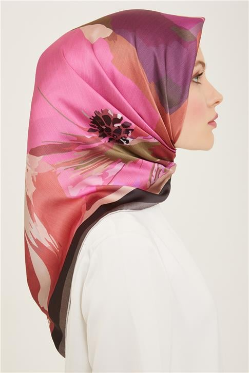 Armine Çiçek Desenli Twill İpek Eşarp 24Ya9145 2 36