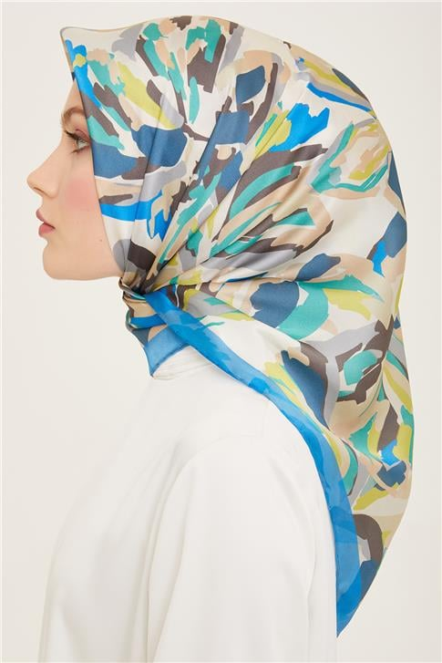 Armine Çiçek Desenli Twill İpek Eşarp 24Ya9140 51 82