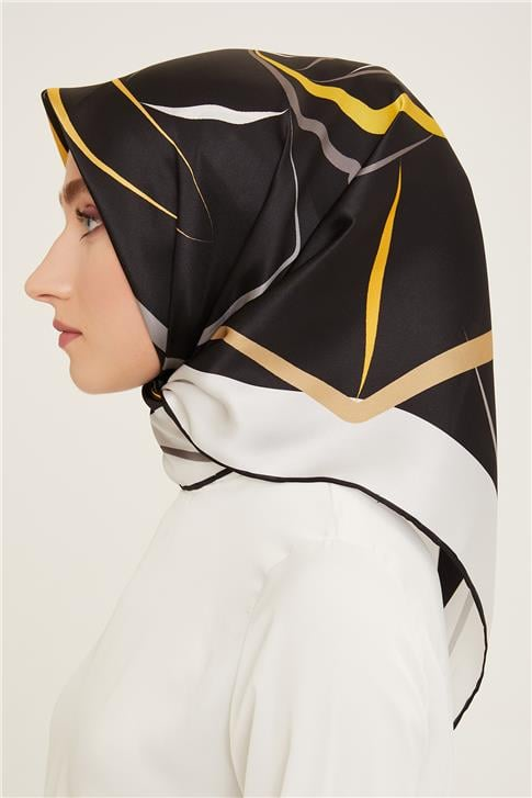 Armine Çiçek Desenli Twill İpek Eşarp 24Ya9115 31 37