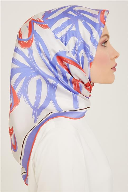 Armine Çiçek Desenli Twill İpek Eşarp 24Ya9123 5 33