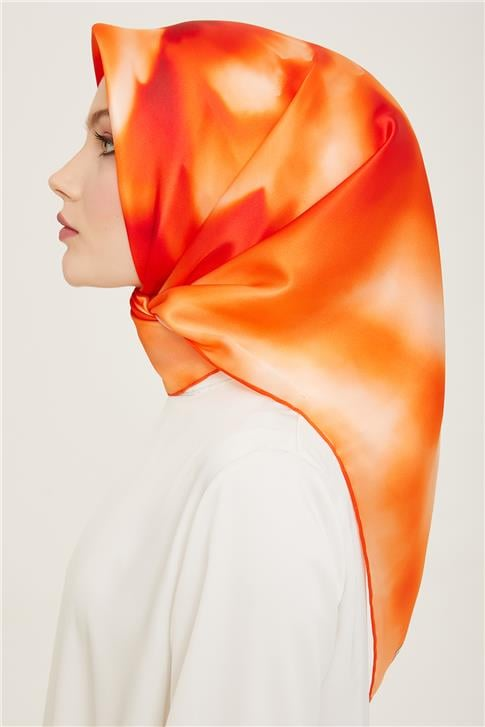 Armine Çiçek Desenli Twill İpek Eşarp 24Ya9124 82 86