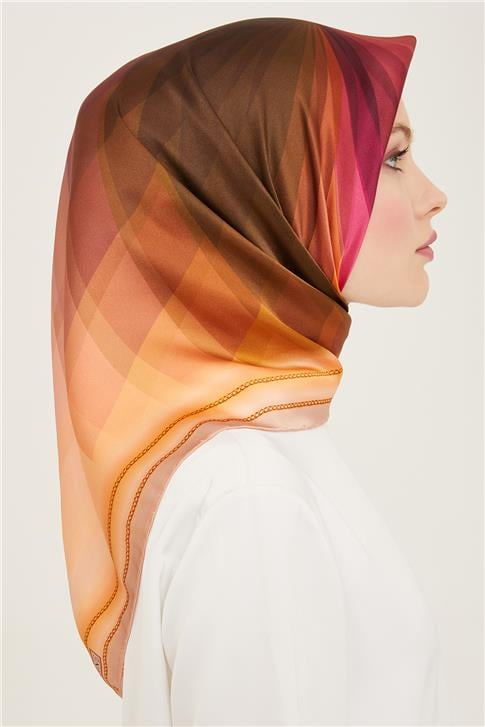 Armine Çiçek Desenli Twill İpek Eşarp 24Ya9112 34 05