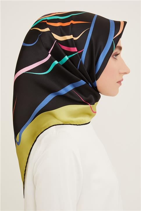 Armine Çiçek Desenli Twill İpek Eşarp 24Ya9115 31 58