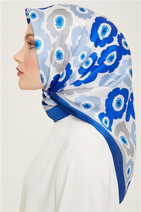 Armine Çiçek Desenli Twill İpek Eşarp 24Ya9106 54 10