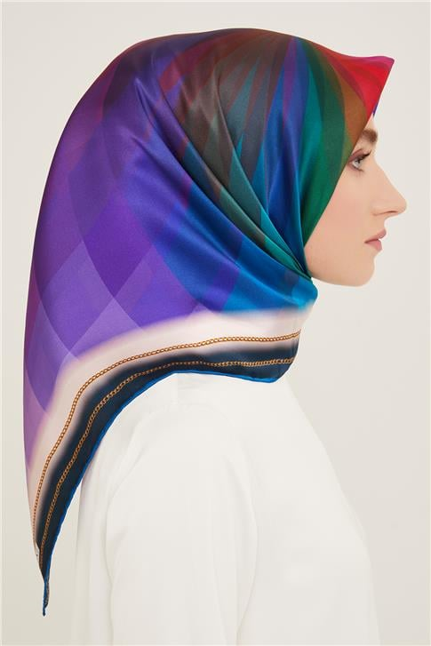 Armine Çiçek Desenli Twill İpek Eşarp 24Ya9112 34 34