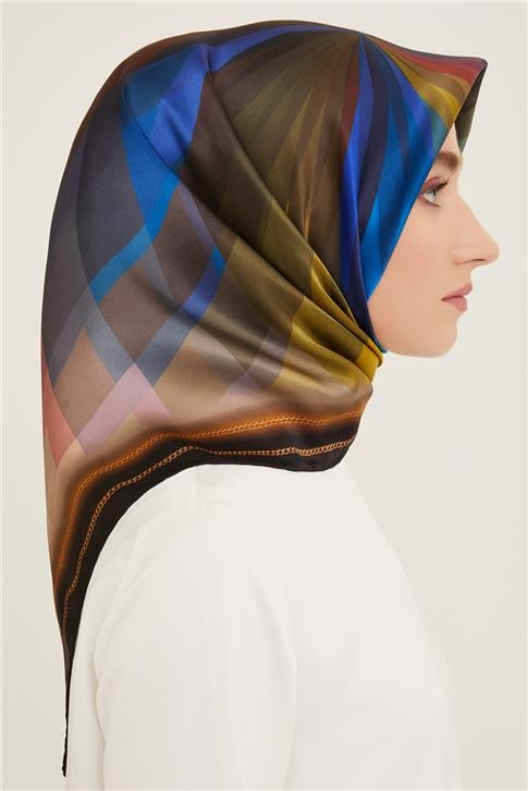 Armine Çiçek Desenli Twill İpek Eşarp 24Ya9112 34 15