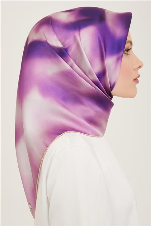 Armine Çiçek Desenli Twill İpek Eşarp 24Ya9124 82 35