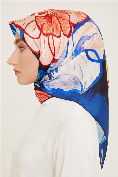 Armine Çiçek Desenli Twill İpek Eşarp 24Ya9110 5 38