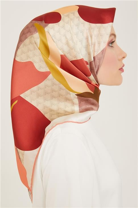Armine Çiçek Desenli Twill İpek Eşarp 24Ya9119 14 33