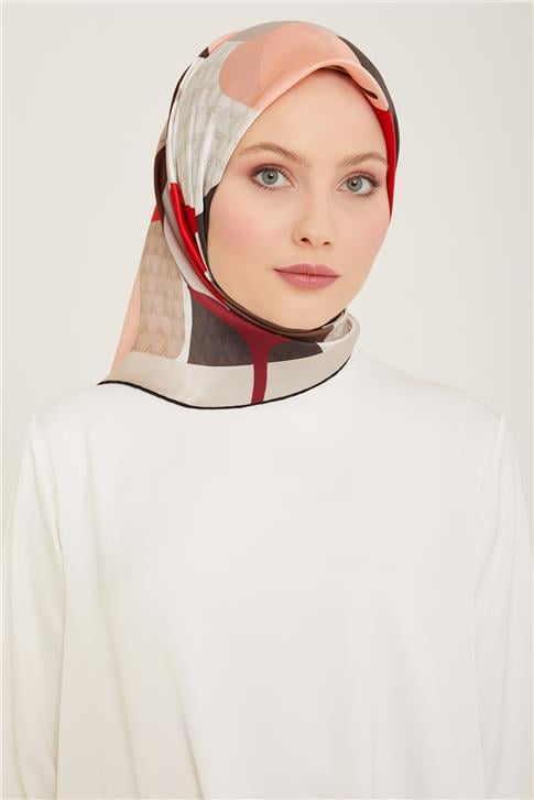 Armine Çiçek Desenli Twill İpek Eşarp 24Ya9119 14 14