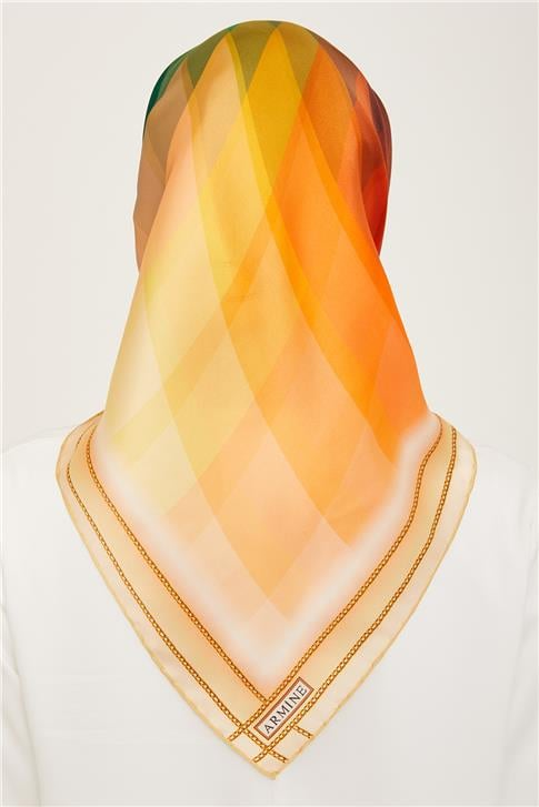 Armine Çiçek Desenli Twill İpek Eşarp 24Ya9112 34 03