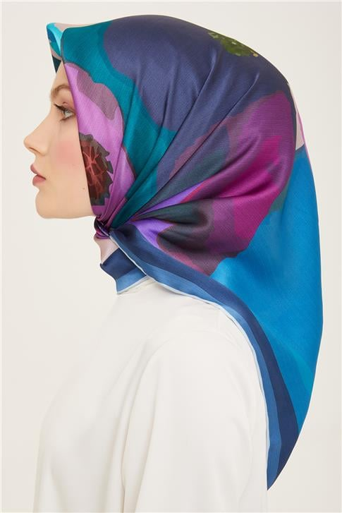 Armine Çiçek Desenli Twill İpek Eşarp 24Ya9145 2 31