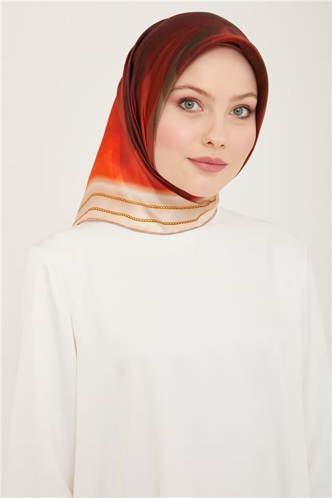 Armine Çiçek Desenli Twill İpek Eşarp 24Ya9112 34 01
