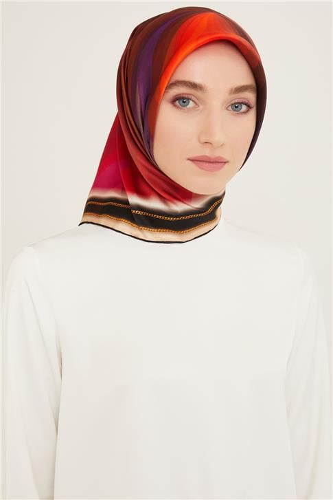 Armine Çiçek Desenli Twill İpek Eşarp 24Ya9112 34 39