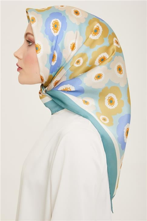 Armine Çiçek Desenli Twill İpek Eşarp 24Ya9106 54 02