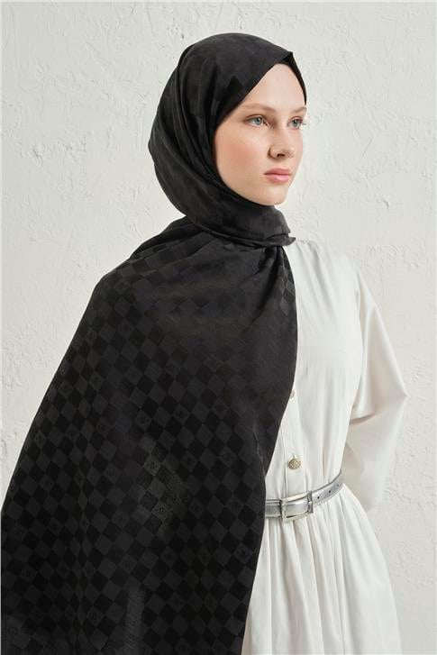 Armine Elegance İpek Pamuk Dama Şal 01
