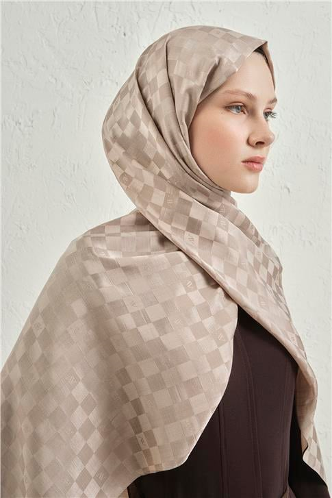 Armine Elegance İpek Pamuk Dama Şal 07