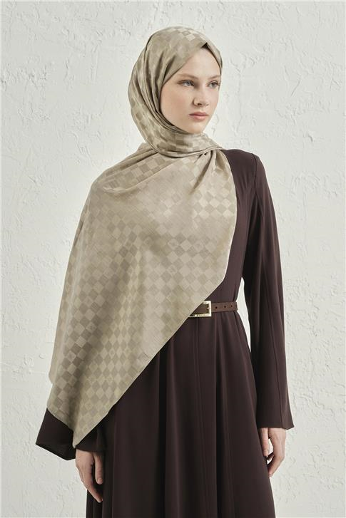 Armine Elegance İpek Pamuk Dama Şal 08