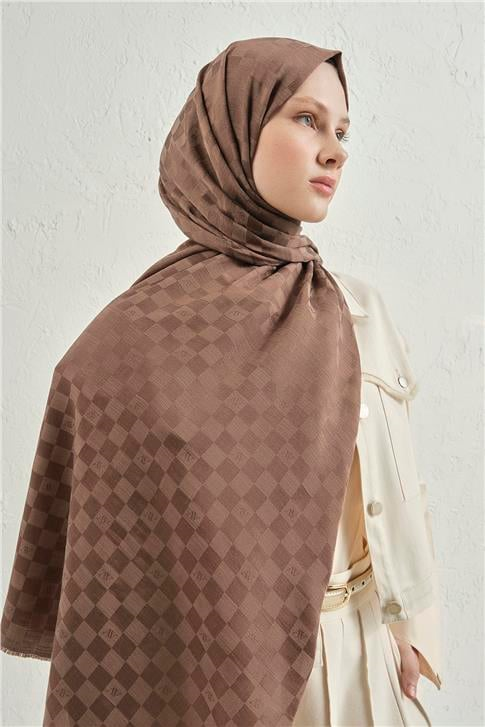 Armine Elegance İpek Pamuk Dama Şal 11