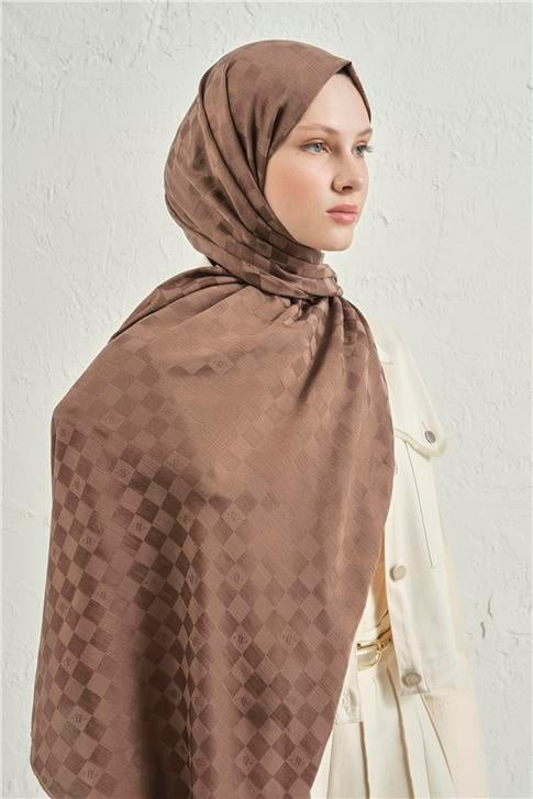 Armine Elegance İpek Pamuk Dama Şal 11