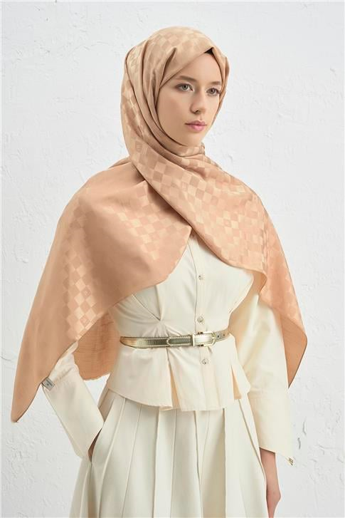 Armine Elegance İpek Pamuk Dama Şal 15