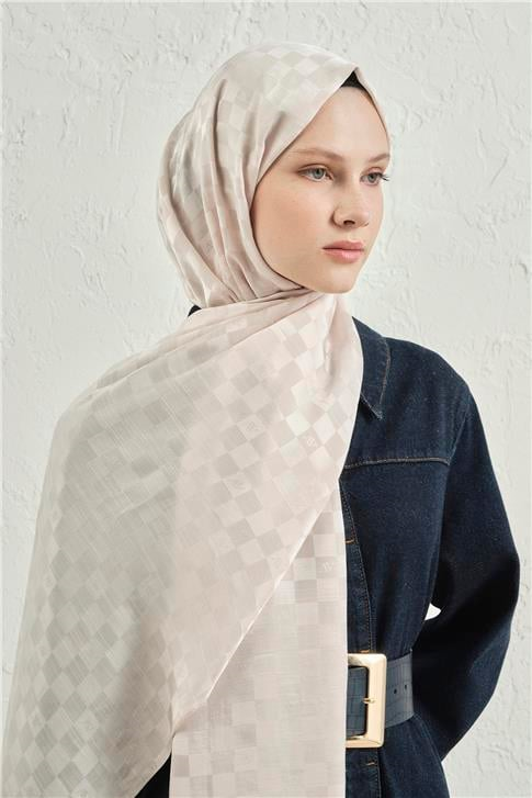 Armine Elegance İpek Pamuk Dama Şal 17