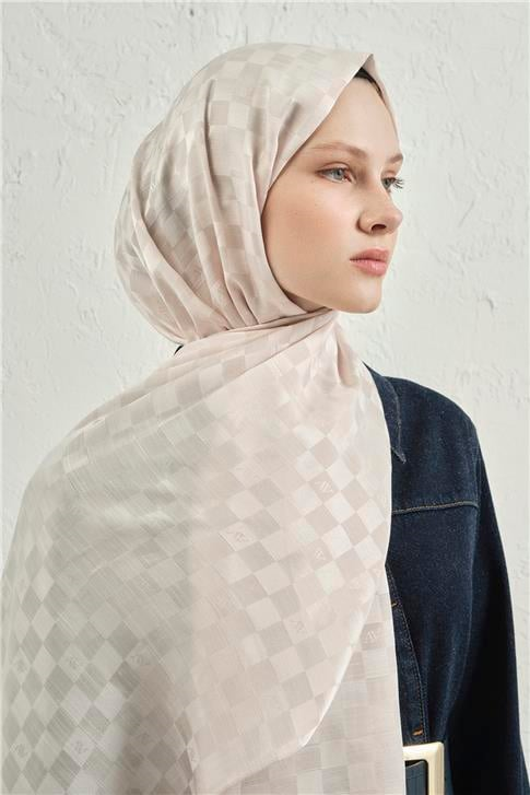 Armine Elegance İpek Pamuk Dama Şal 17