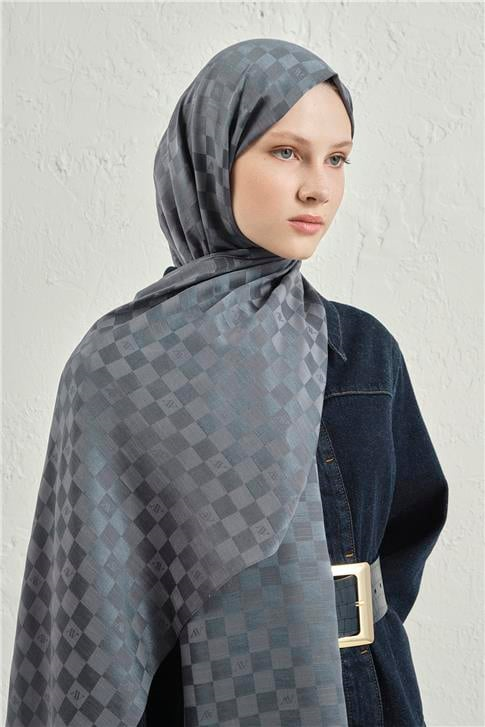 Armine Elegance İpek Pamuk Dama Şal 19