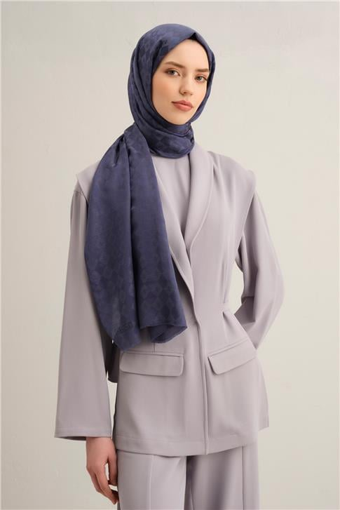 Armine Elegance İpek Pamuk Kare Monogram Şal 10699