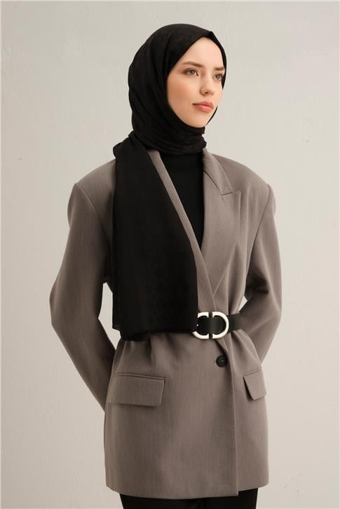 Armine Elegance İpek Pamuk Kare Monogram Şal 01