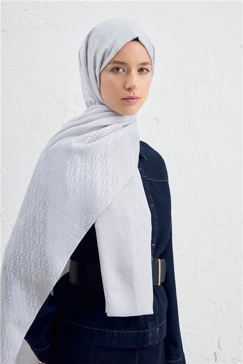 Armine Elegance İpek Pamuk Monogram Şal 23