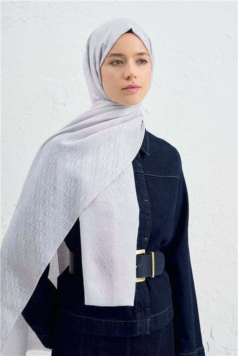 Armine Elegance İpek Pamuk Monogram Şal 23