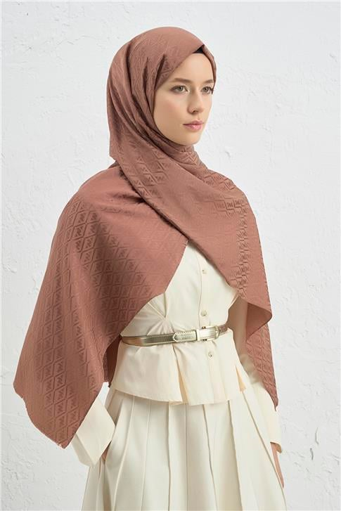 Armine Elegance İpek Pamuk Monogram Şal 11