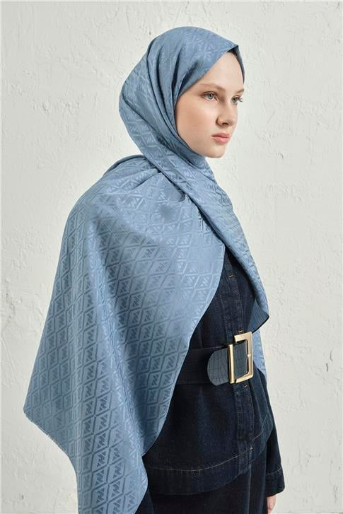 Armine Elegance İpek Pamuk Monogram Şal 26