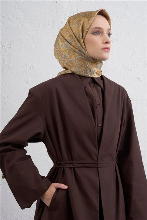 Armine Etnik Desen Saf İpek Twill Eşarp 9421D 05