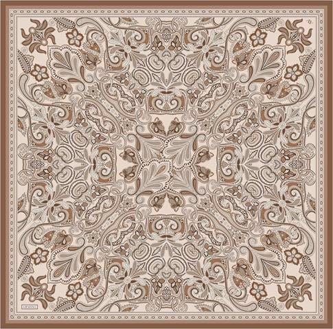Armine Etnik Desen Saf İpek Twill Eşarp 9421D 04