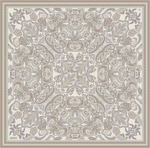 Armine Etnik Desen Saf İpek Twill Eşarp 9421D 84