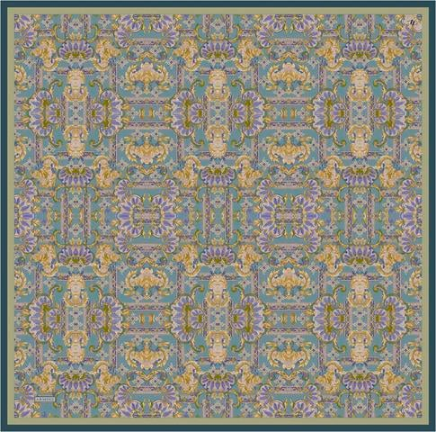 Armine Etnik Desen Saf İpek Twill Eşarp 9416D 52