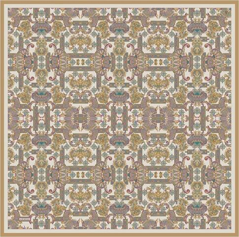 Armine Etnik Desen Saf İpek Twill Eşarp 9416D 05
