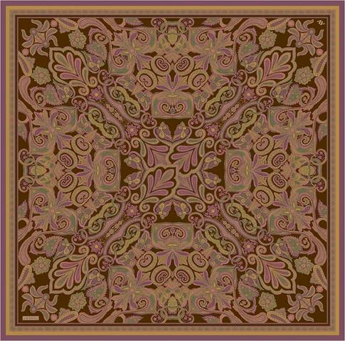 Armine Etnik Desen Saf İpek Twill Eşarp 9421D 81