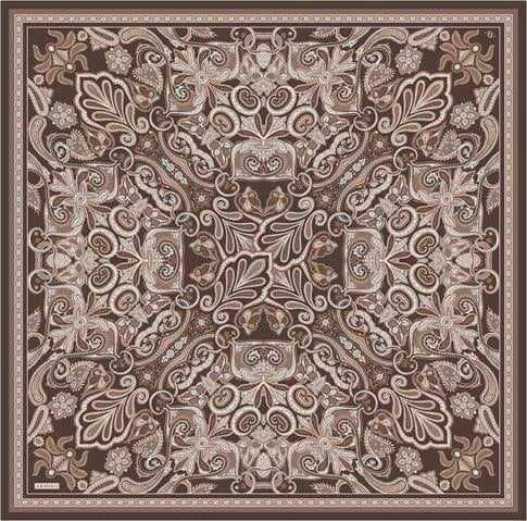 Armine Etnik Desen Saf İpek Twill Eşarp 9421D 32