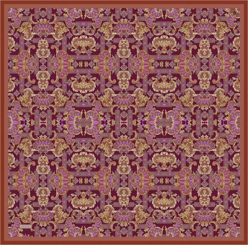 Armine Etnik Desen Saf İpek Twill Eşarp 9416D 55