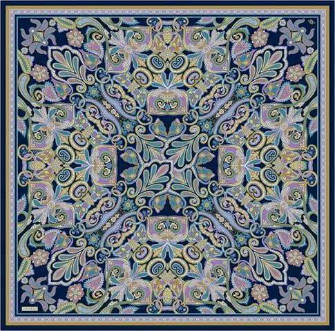Armine Etnik Desen Saf İpek Twill Eşarp 9421D 08