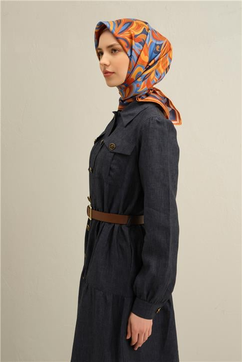 Armine Etnik Desenli Saf İpek Sura Eşarp 9323D 54