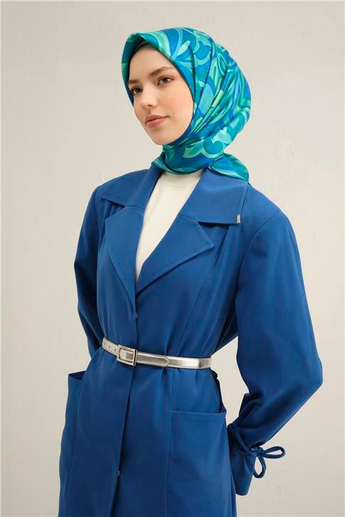 Armine Etnik Desenli Saf İpek Twill Eşarp 9323D 53