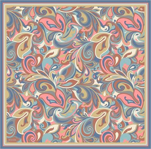 Armine Etnik Desenli Saf İpek Twill Eşarp 9323D 02