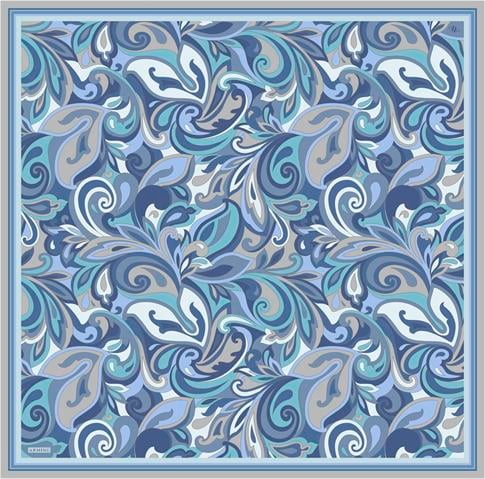 Armine Etnik Desenli Saf İpek Twill Eşarp 9323D 06